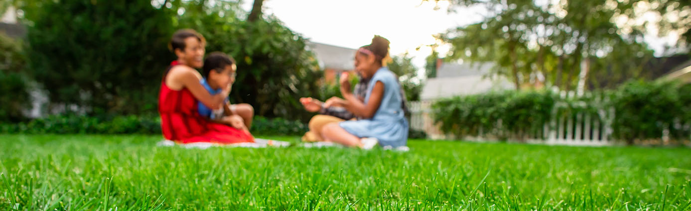 Family enjoying the lawn